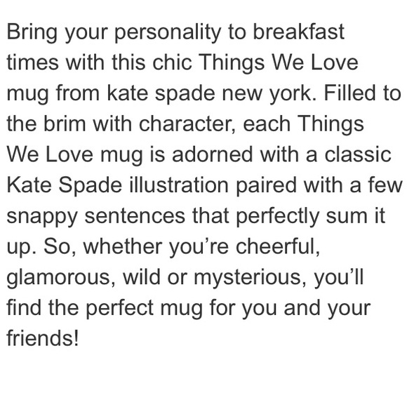 KATE SPADE Sparkly. The Things We Love Coffee Mug - Picture 4 of 5
